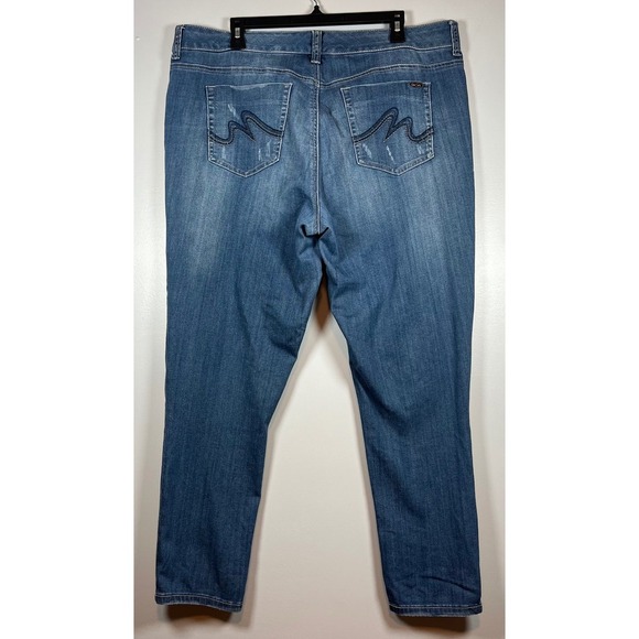 Melissa McCartney Seven Mid Rise Patchwork Skinny Ankle Jeans, Plus Size 16W - Picture 6 of 11